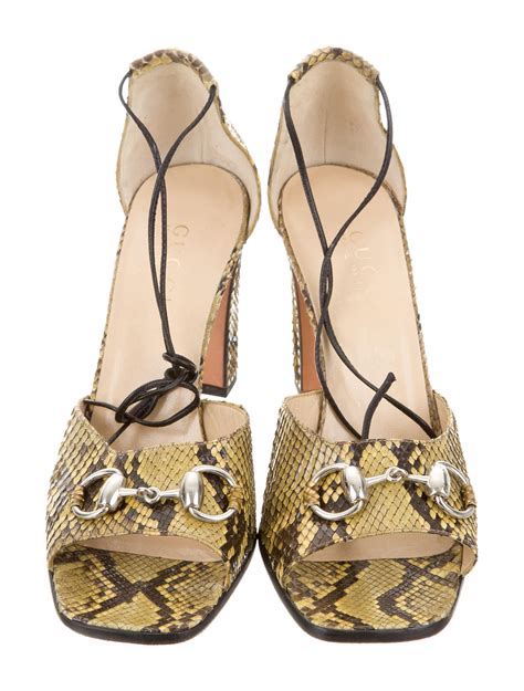 gucci sandals heels women|gucci snakeskin sandals.